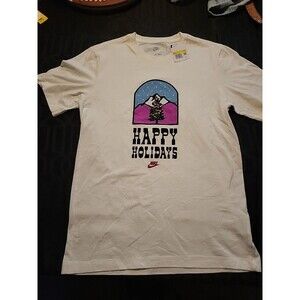 Nike Men's Sportswear Collectible Happy Holidays T-Shirt, White, S, Regular US